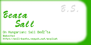 beata sall business card